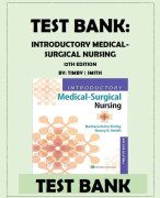 INTRODUCTORY MEDICAL-SURGICAL NURSING 12TH EDITION BY TIMBY SMITH TEST BANK