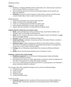 Summary Principles of Marketing - Kotler and Armstrong Chapter 1,2,3,5,7,8,10,11,12,14,15,18,19