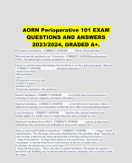 AORN Perioperative 101 EXAM QUESTIONS AND ANSWERS 2023/2024, GRADED A+. 