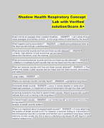 Shadow Health Respiratory Concept Lab with Verified solution/Score A+ 