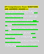 ATI Comprehensive Exam QUESTIONS AND ANSWERS GRADED A+ 