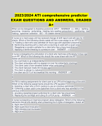 2023/2024 ATI comprehensive predictor EXAM QUESTIONS AND ANSWERS, GRADED A+ 