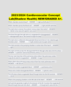 2023/2024 Cardiovascular Concept Lab(Shadow Health) NEW/GRADED A+. 
