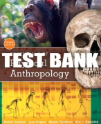 Test Bank For Essentials of Physical Anthropology - 10th - 2017 All Chapters
