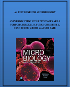 Test Bank for Microbiology- An Introduction 13th Edition Tortora Funke Case