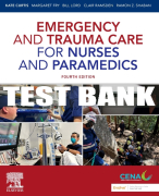 Test Bank For Emergency and Trauma Care for Nurses and Paramedics, 4th - 2024 All Chapters