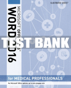 Test Bank For Illustrated Microsoft® Office 365 & Word 2016 for Medical Professionals, Loose-leaf Version - 1st - 2017 All Chapters