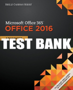 Test Bank For Shelly Cashman Series® Microsoft® Office 365 & Office 2016: Advanced - 1st - 2017 All Chapters