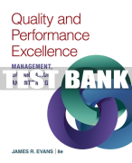 Test Bank For Quality & Performance Excellence - 8th - 2017 All Chapters