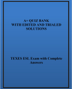 TEXES ESL Exam with Complete Answers