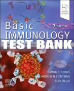 Test Bank For Basic Immunology, 7th - 2024 All Chapters