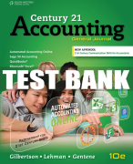 Test Bank For Century 21 Accounting: General Journal, Copyright Update - 10th - 2017 All Chapters
