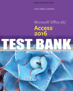 Test Bank For New Perspectives Microsoft® Office 365 & Access 2016: Comprehensive - 1st - 2017 All Chapters