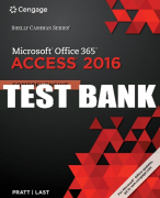Test Bank For Shelly Cashman Series® Microsoft® Office 365 & Access 2016: Comprehensive - 1st - 2017 All Chapters