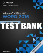 Test Bank For Shelly Cashman Series® Microsoft® Office 365 & Word 2016: Comprehensive - 1st - 2017 All Chapters