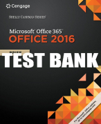 Test Bank For Shelly Cashman Series® Microsoft® Office 365 & Office 2016: Brief - 1st - 2017 All Chapters