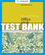 Test Bank For New Perspectives Microsoft® Office 365 & Office 2016: Introductory, Spiral bound Version - 1st - 2017 All Chapters