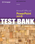 Test Bank For New Perspectives Microsoft® Office 365 & PowerPoint 2016: Comprehensive - 1st - 2017 All Chapters