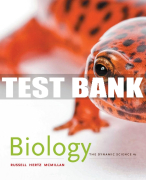 Test Bank for Biology: The Dynamic Science - 4th - 2017