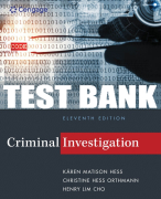Test Bank For Criminal Investigation - 11th - 2017 All Chapters