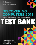 Test Bank For Discovering Computers ©2018: Digital Technology, Data, and Devices - 16th - 2018 All Chapters
