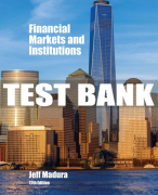 Test Bank For Financial Markets and Institutions - 12th - 2018 All Chapters