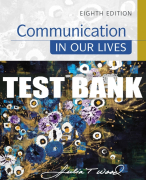 Test Bank For Communication in Our Lives - 8th - 2018 All Chapters