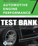 Test Bank For Today's Technician: Automotive Engine Performance, Classroom and Shop Manuals - 7th - 2018 All Chapters