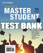 Test Bank For Becoming a Master Student - 16th - 2018 All Chapters