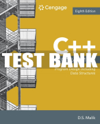 Test Bank For C++ Programming: Program Design Including Data Structures - 8th - 2018 All Chapters