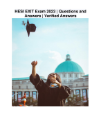 HESI EXIT Exam 2023 | Questions and Answers | Verified Answers