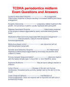 TCDHA periodontics midterm Exam Questions and Answers
