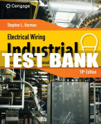 Test Bank For Electrical Wiring Industrial - 18th - 2024 All Chapters