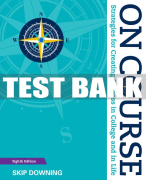 Test Bank For On Course: Strategies for Creating Success in College and in Life - 8th - 2017 All Chapters
