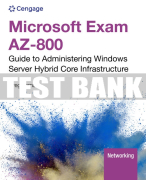 Test Bank For Microsoft Exam AZ-800: Guide to Administering Windows Server Hybrid Core Infrastructure - 1st - 2024 All Chapters