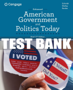 Test Bank For American Government and Politics Today, Enhanced Brief - 11th - 2024 All Chapters