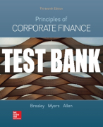 Test Bank For Principles of Corporate Finance, 13th Edition All Chapters