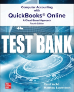 Test Bank For Computer Accounting with QuickBooks Online: A Cloud Based Approach, 4th Edition All Chapters