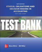 Test Bank For Ethical Obligations and Decision-Making in Accounting: Text and Cases, 6th Edition All Chapters