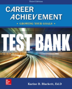Test Bank For Career Achievement: Growing Your Goals, 3rd Edition All Chapters