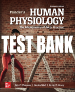 Test Bank For Vander's Human Physiology, 16th Edition All Chapters