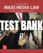 Test Bank For Mass Media Law, 22nd Edition All Chapters
