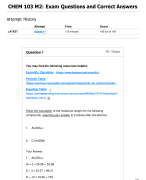 CHEM 103 M2: Exam Questions and Correct Answers