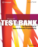Test Bank For Microsoft Visual C#: An Introduction to Object-Oriented Programming - 7th - 2018 All Chapters