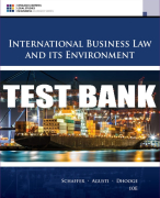 Test Bank For International Business Law and Its Environment - 10th - 2018 All Chapters