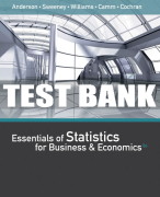 Test Bank For Essentials of Statistics for Business and Economics - 8th - 2018 All Chapters