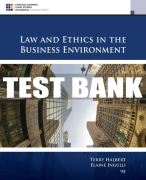 Test Bank For Law and Ethics in the Business Environment - 9th - 2018 All Chapters