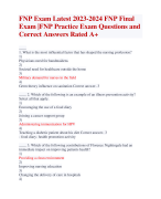 FNP Exam Latest 2023-2024 FNP Final Exam |FNP Practice Exam Questions and Correct Answers Rated A+