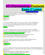 ATI Pharmacology Proctored  Exam (7 Latest  UPDATE RATIONABLE.
