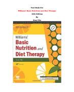 TEST BANK FOR WILLIAMS’ BASIC NUTRITION AND DIET THERAPY 16TH EDITION BY NIX| CHAPTER 1-23 COMPLETE